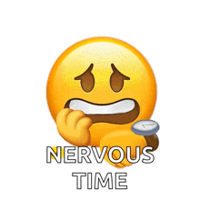 a smiley face with the words nervous time written below it