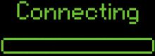 the word connecting is displayed in green letters on a black background