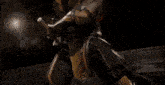 a person is flying through the air with a rocket coming out of the sky .