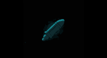 a rocket is glowing in the dark with a black background