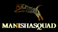 a tiger is jumping in the air with the words manishasquad below it