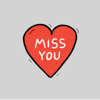 Beating Heart Sticker - Beating Heart Miss You Stickers