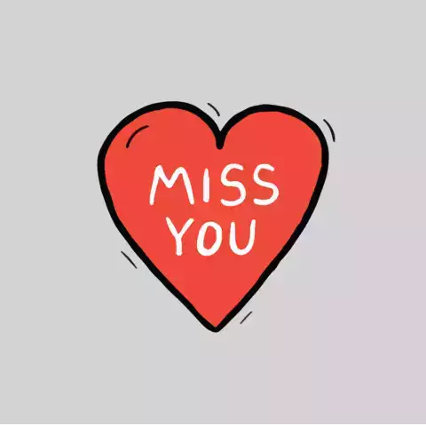 Beating Heart Sticker - Beating Heart Miss You Stickers