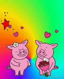 Pigs Happy GIF - Pigs Happy Flowers GIFs