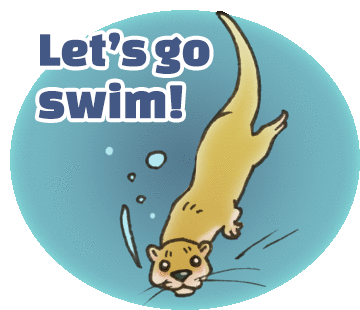 Otter Lets Go Swim Sticker - Otter Lets Go Swim Swimming Stickers