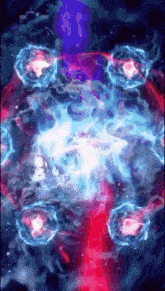 a computer generated image of a glowing circle with a purple background