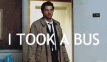 Waiting For The Bus In The Rain GIF - Bus Castiel Spn GIFs