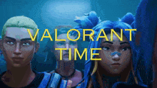 a video game advertisement for valorant time shows a group of characters