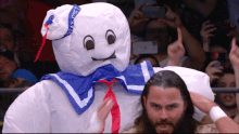 Staypuft Marshmallow Man Wrestling Reveal Stay Puft GIF - Staypuft Marshmallow Man Wrestling Reveal Stay Puft Stay Puft Marshmallow Man GIFs