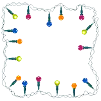 a picture of a christmas light border with a white background