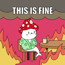 This Is Fine This Is Fine Fire GIF - This Is Fine This Is Fine Fire Sappy Seal GIFs