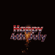 a firework display with the words happy 4th july