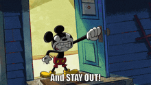 Stay Out And Stay Out GIF - Stay Out And Stay Out Mickey Mouse GIFs