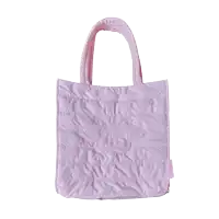 a purple tote bag with a butterfly embroidered on the front