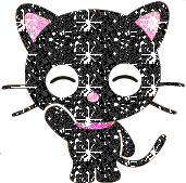 Black Cat Black Cat Glitter Sticker - Black Cat Black Cat Glitter Glittery Stickers
