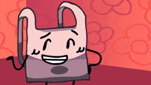 a cartoon drawing of a plastic bag with a smile on its face
