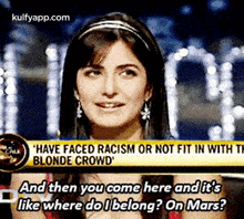 a woman is talking on a tv show about racism