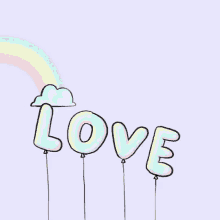 love rainbow cloud