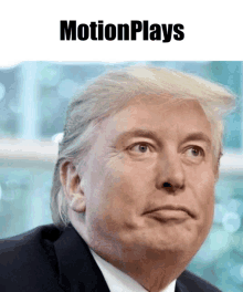a close up of a man 's face with the words motionplays above him