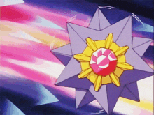 a star with a yellow center and a red center