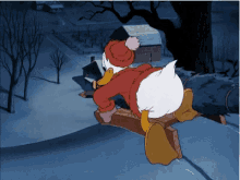 Donald Duck Sled GIF - Donald Duck Sled Slide GIFs