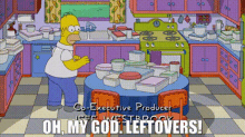 The Simpsons Homer Simpson GIF - The Simpsons Homer Simpson Oh My God Leftovers GIFs