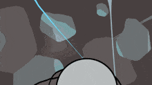 a cartoon drawing of a person with a blue light coming out of their mouth