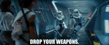 star wars stormtroopers drop your weapons weapons down first order stormtroopers