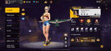 a screenshot of a game called free fire shows a woman holding a violin
