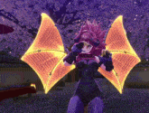 a video game character with a purple body and wings