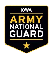 an iowa army started today badge with a yellow star