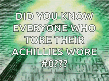 did you know everyone who tore their achilles wore # 0??