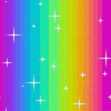 a rainbow colored background with crosses and stars