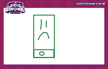 a drawing of a phone with the website garticphone.com written on the bottom