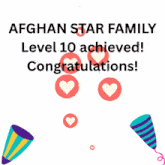 afghan star family level 10 achieved congratulations poster