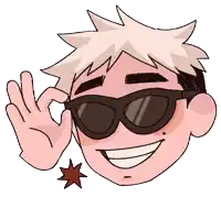 a cartoon drawing of a man wearing sunglasses giving the ok sign