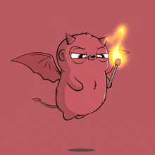 a cartoon of a devil holding a match