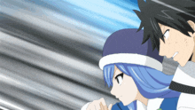 a boy and a girl are looking at each other in a cartoon
