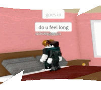 a cartoon character says goes in do u feel long in a pink room