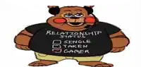 a cartoon character wearing a black shirt that says relationship status single taken gamer