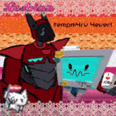 a drawing of a robot with the words lesbian tempm4rv 4ever on it