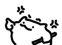a black and white drawing of a piggy bank with angry faces on it .