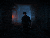 a man in a dark room with the words " do n't worry " written on the bottom