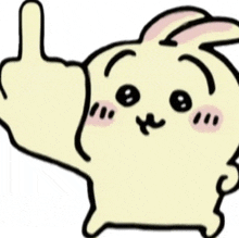 a cartoon rabbit is giving a thumbs up sign .