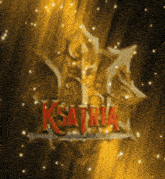 a logo for ksatria is displayed on a golden background