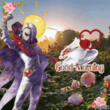 a good morning greeting card with a cartoon character