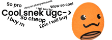 a smiley face is surrounded by words such as so pro and cool snek ugc