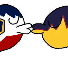 a cartoon drawing of two balls one of which has the number 3 on it 's face