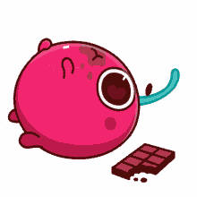 cherry chocolate eat burp full