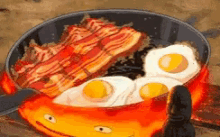 breakfast bacon and eggs cartoons food